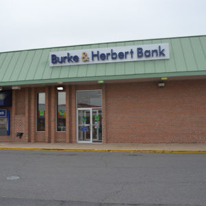 Burke &amp; Herbert Bank Centreville branch located on Route 29, Centreville, VA, providing drive-up banking services.