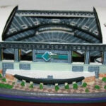 Close-up of the Bank One Ballpark Danbury Mint collectible, showcasing the detail of the stadium's architecture and design