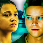 Madison Bailey as Kiara and Rudy Pankow as JJ in Outer Banks season 4.