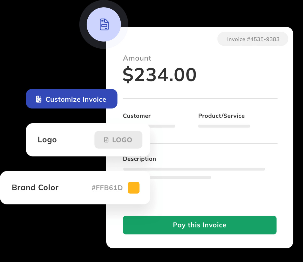 A digital invoice being sent, illustrating the ease of sending digital invoices for faster payments