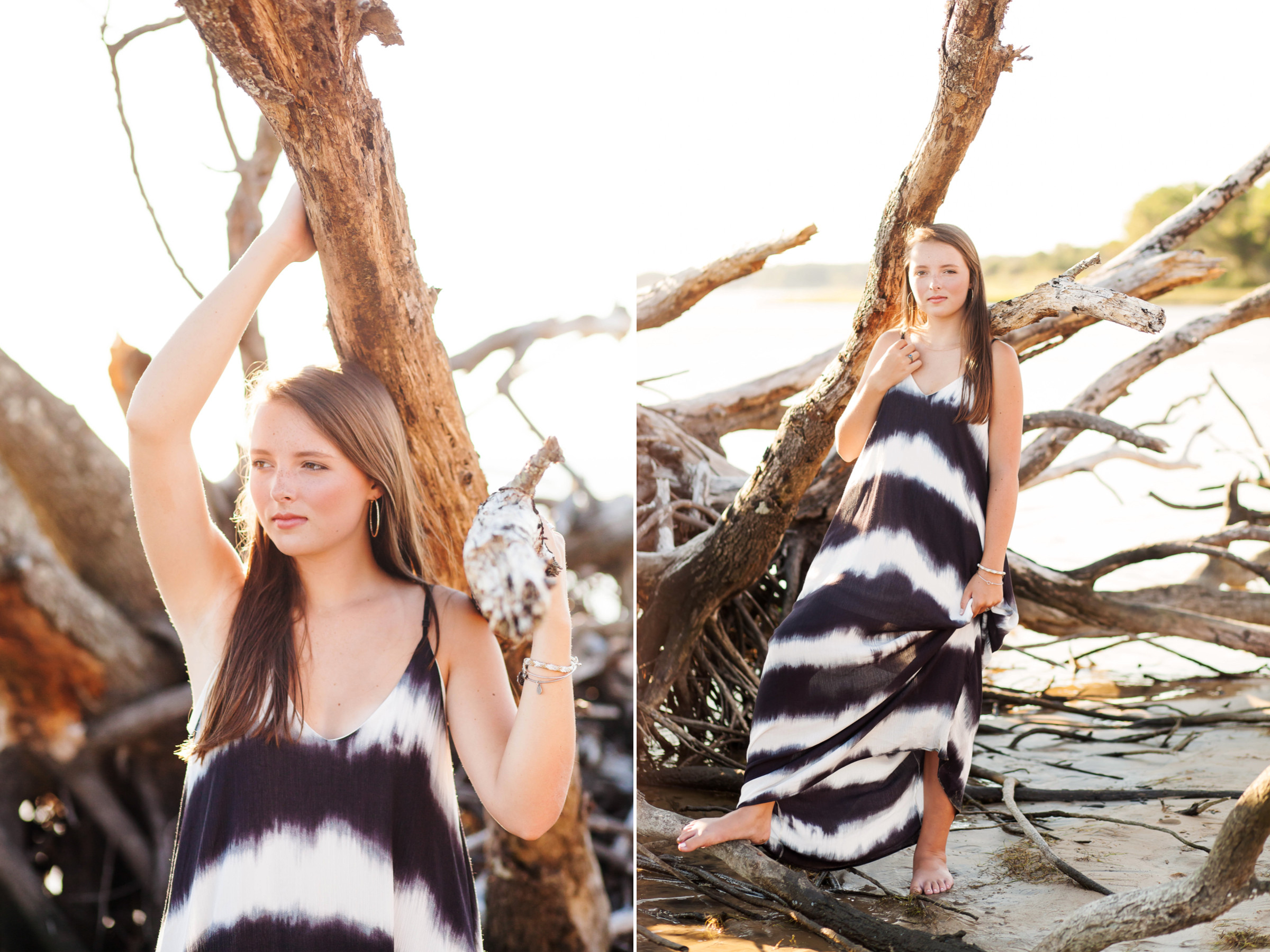 Memorable senior portraits Outer Banks, Emily enjoying her photoshoot experience