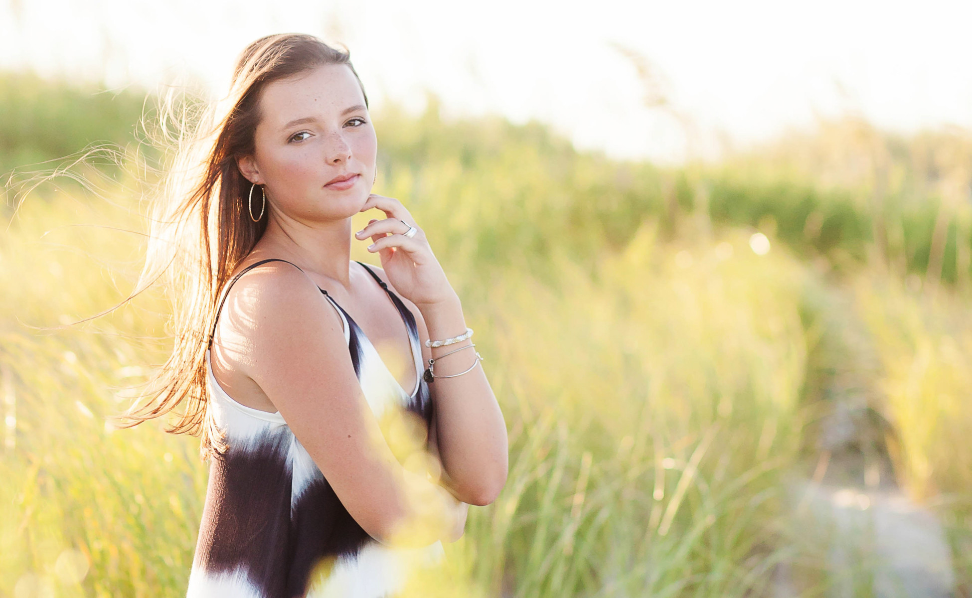 Outer Banks senior portraits by Sarah Hilts, Emily in a natural and relaxed pose