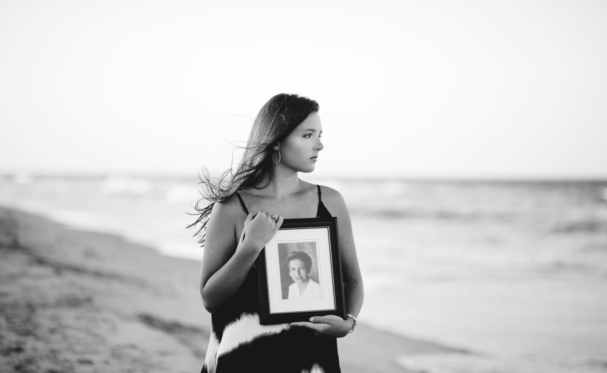 Outer Banks senior portraits, Emily enjoying the scenic coastal views