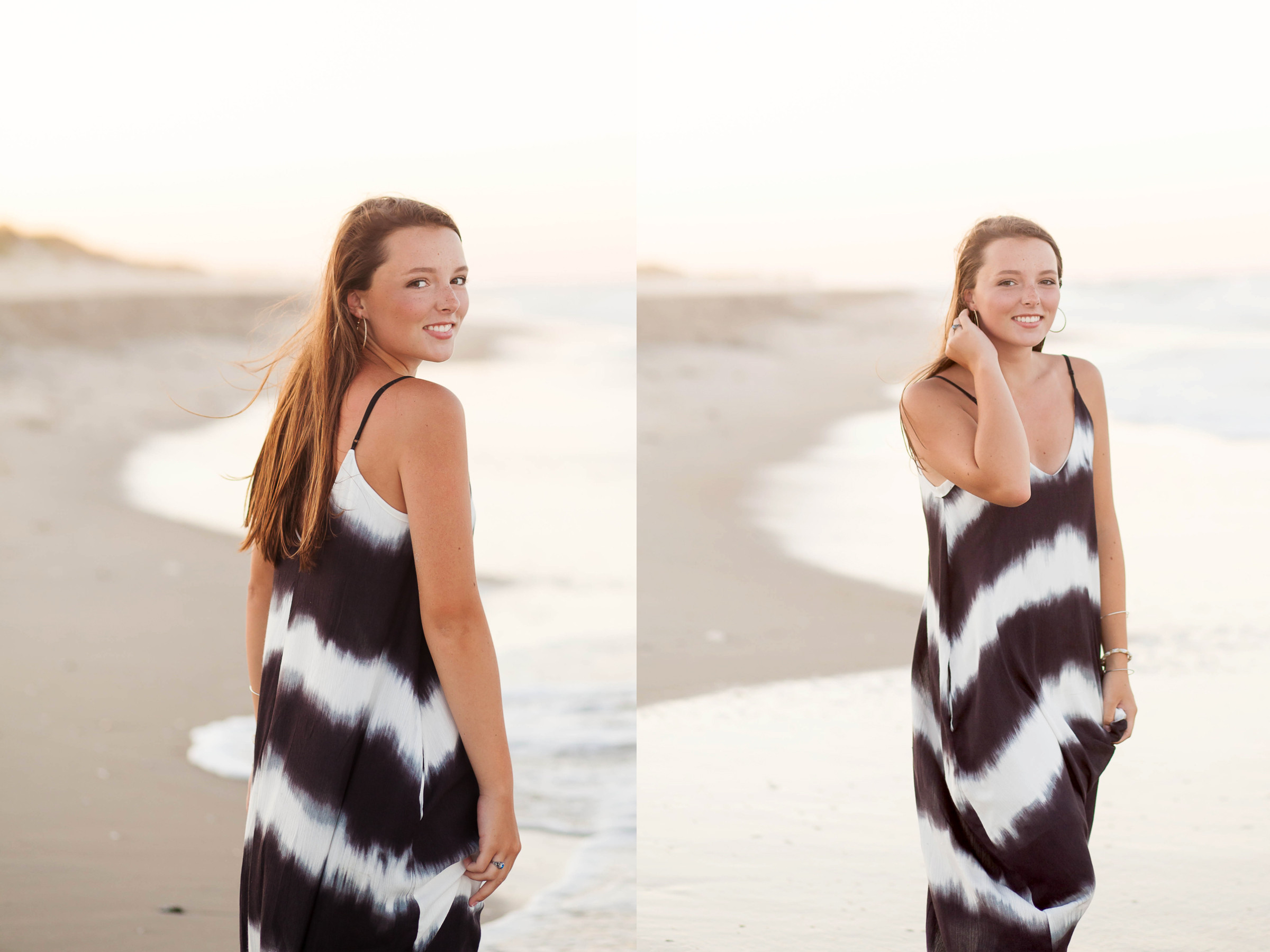 Creative senior portraits Outer Banks, Sarah Hilts using light and shadow beautifully