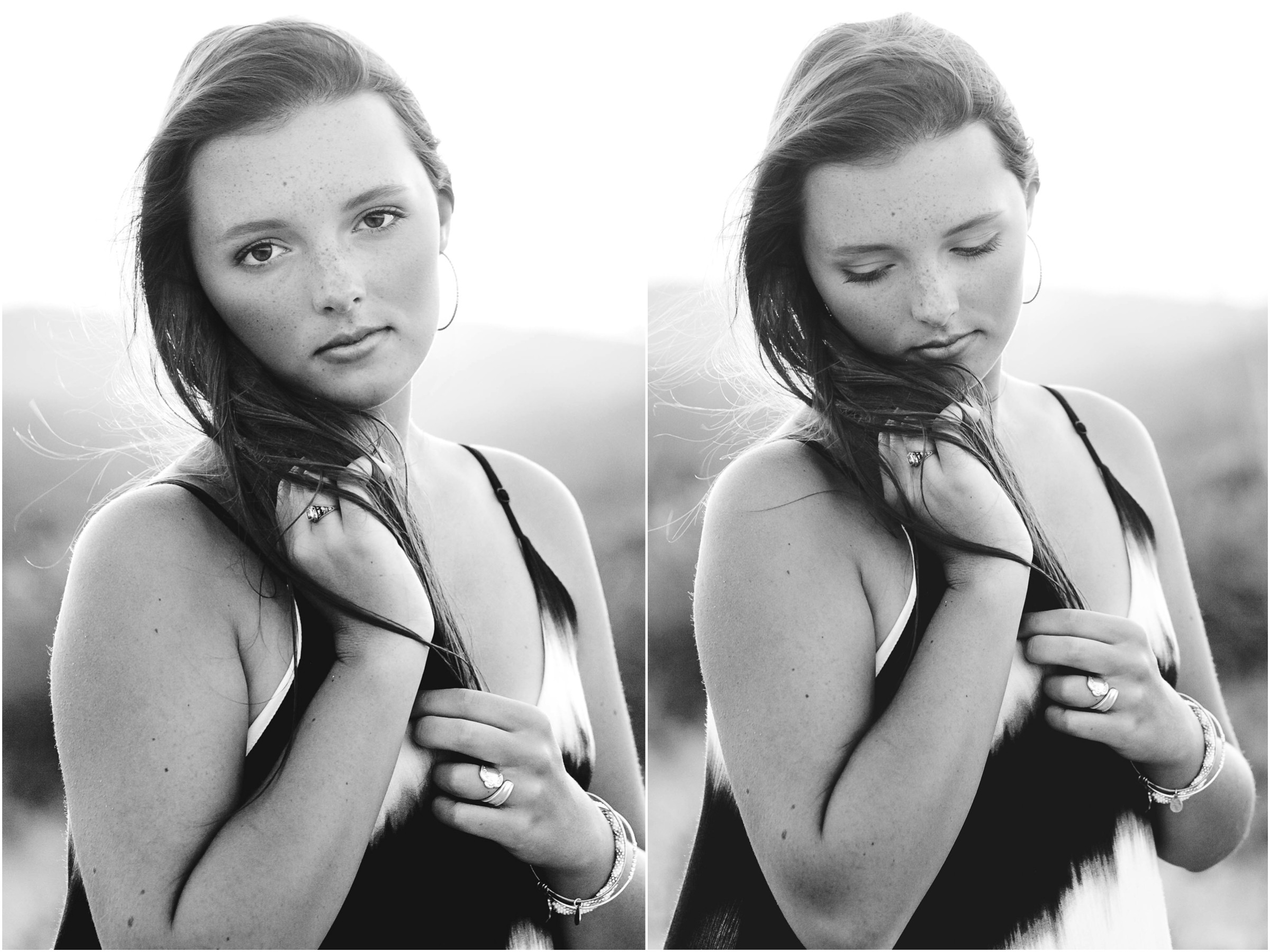 Outer Banks senior portrait photography, Emily posing confidently on the beach