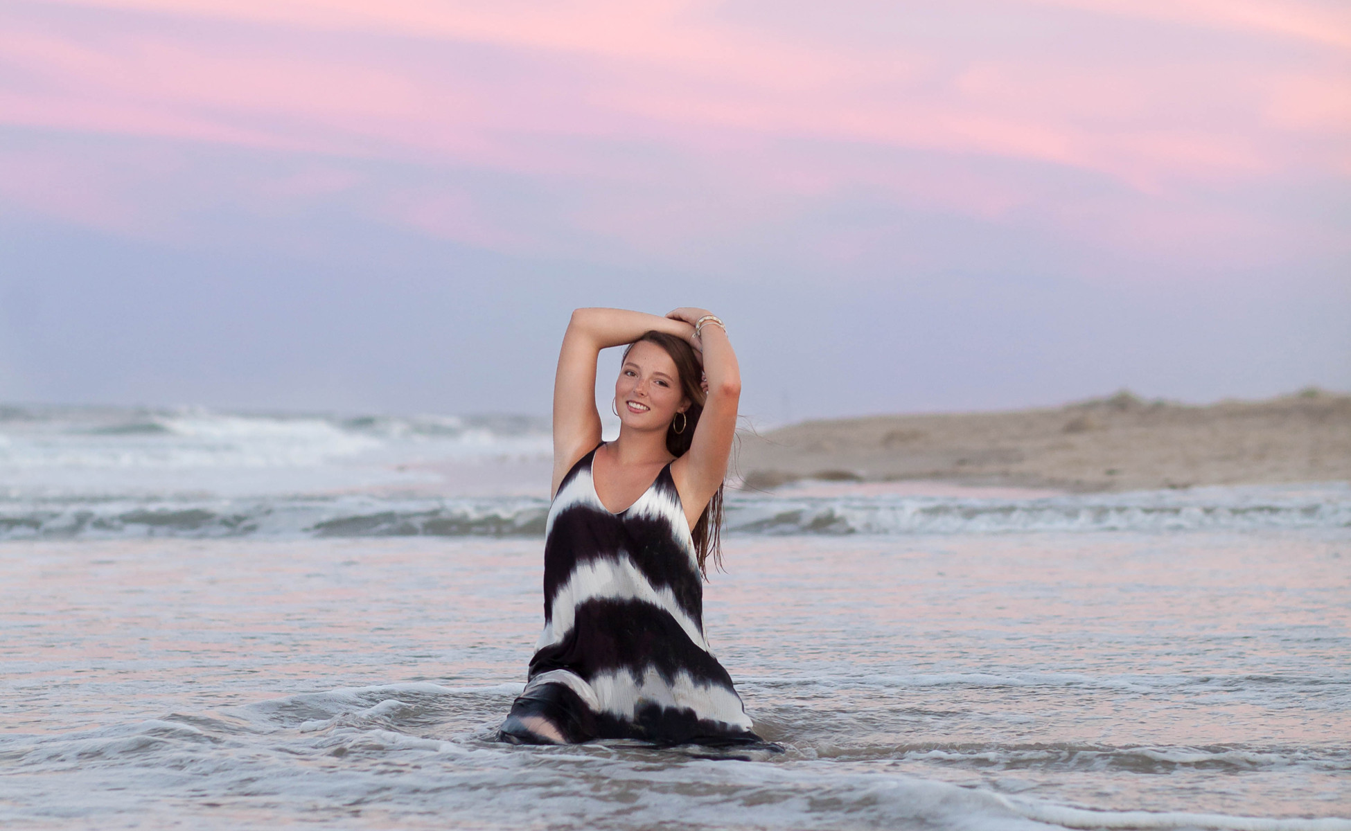 Professional Outer Banks senior portraits, Emily looking towards the future