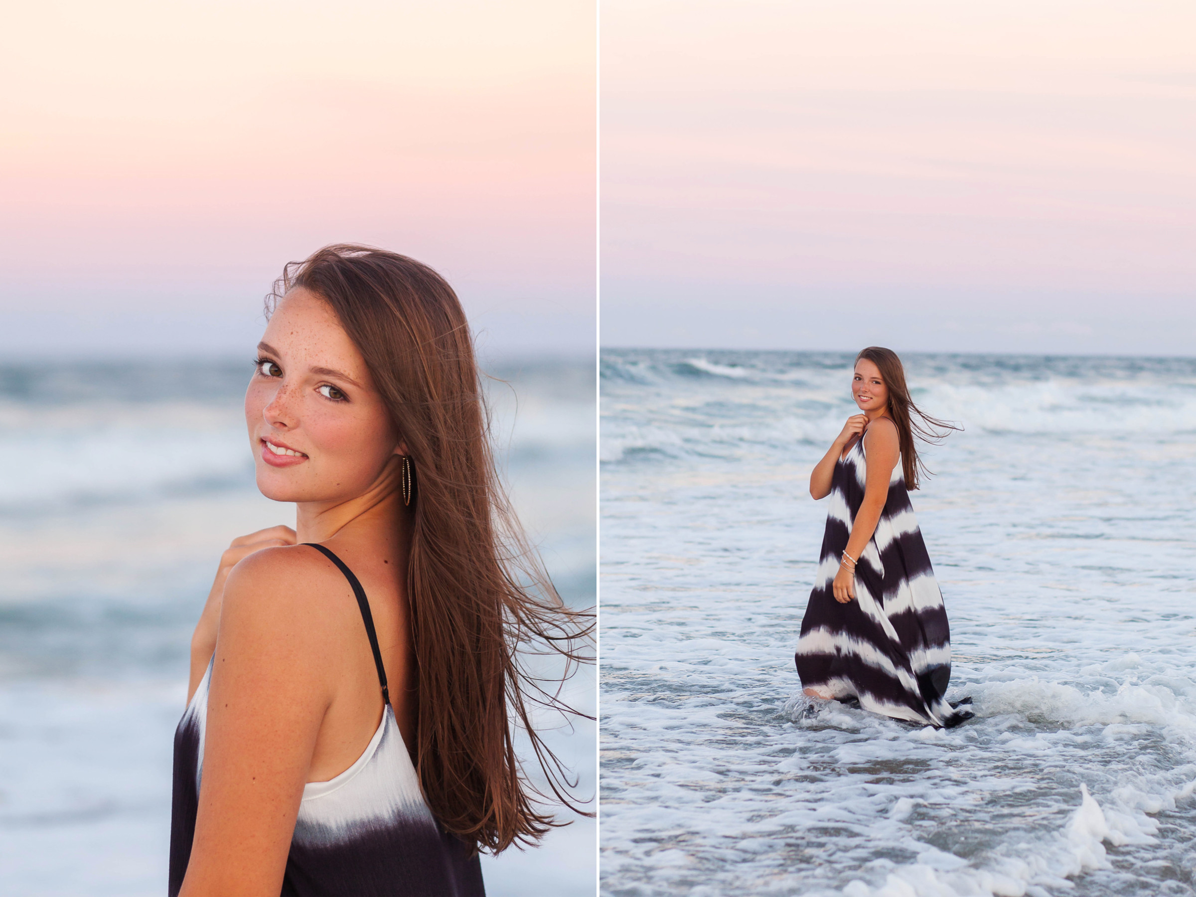 Outer Banks senior portrait photographer, Sarah Hilts, capturing Emily's milestone