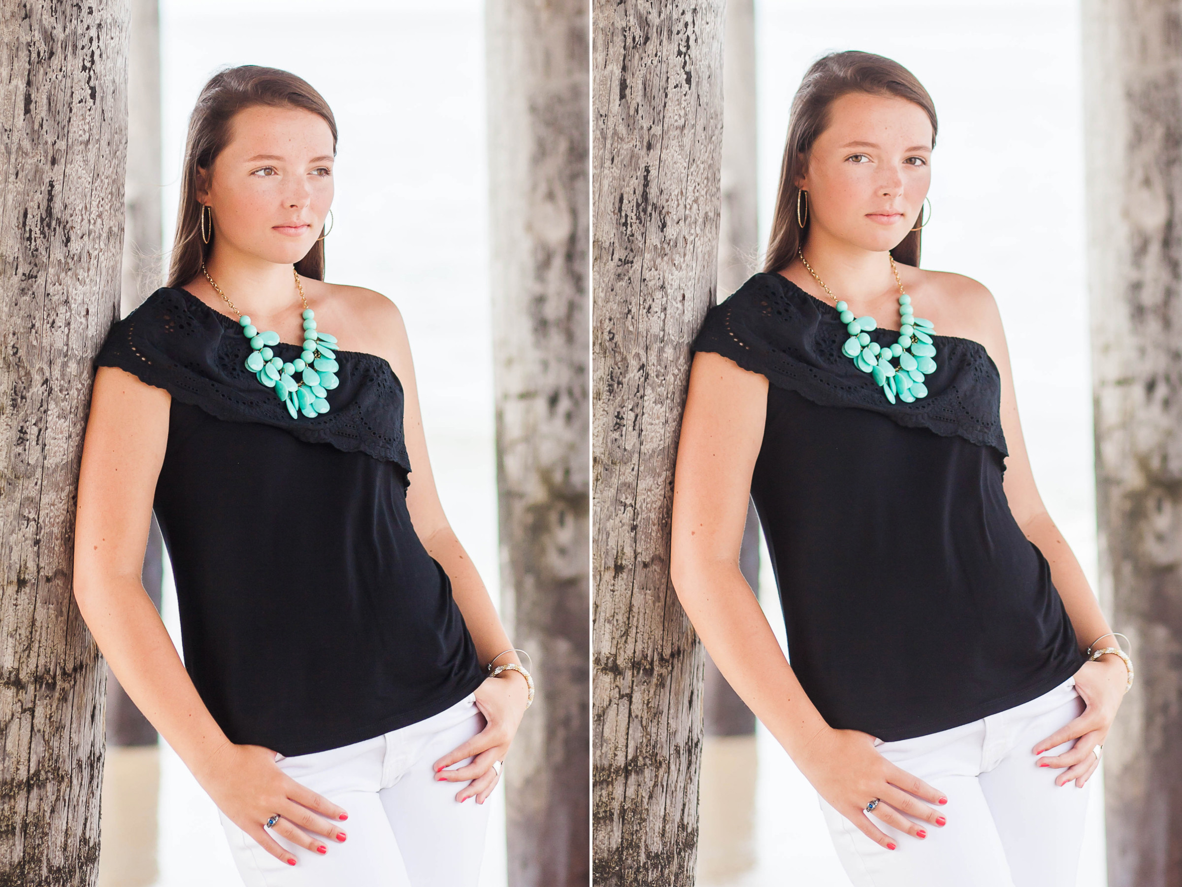 Coquina Beach Outer Banks senior portraits, golden hour photography by Sarah Hilts