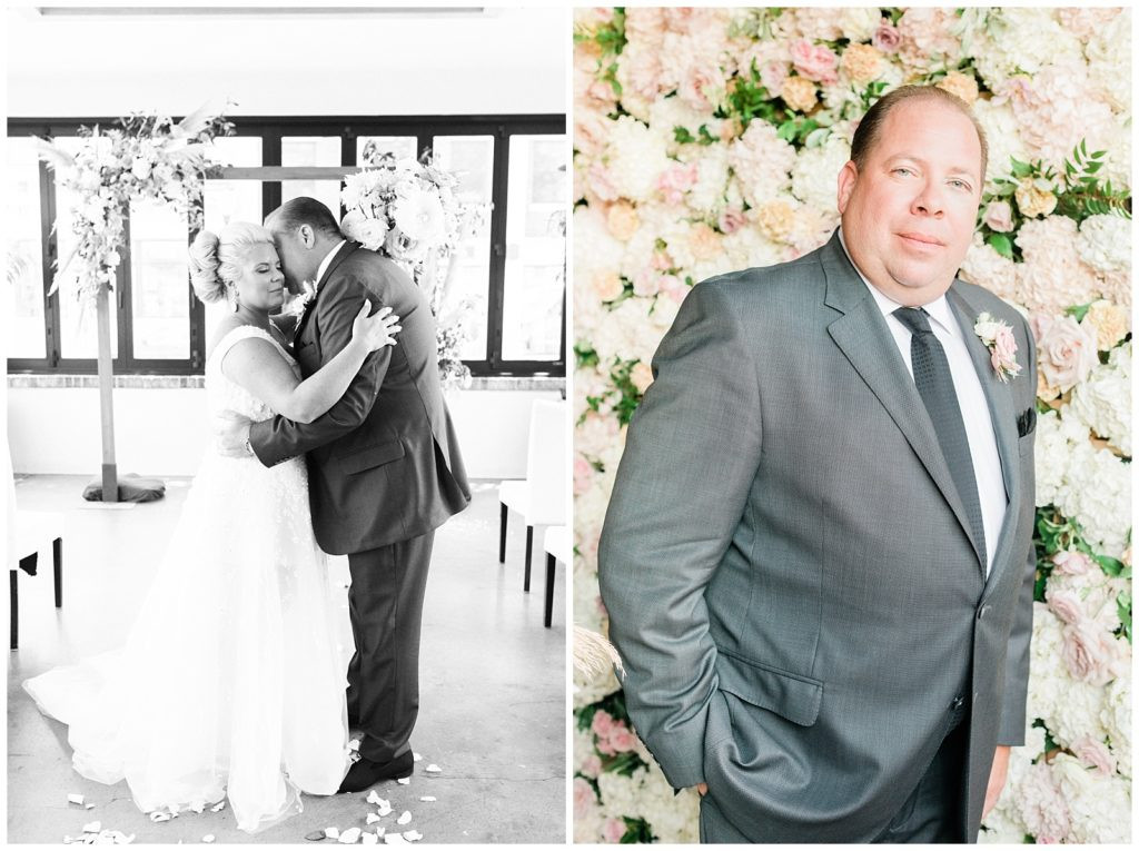 Romantic moment between bride and groom at their Red Bank Teak wedding celebration.