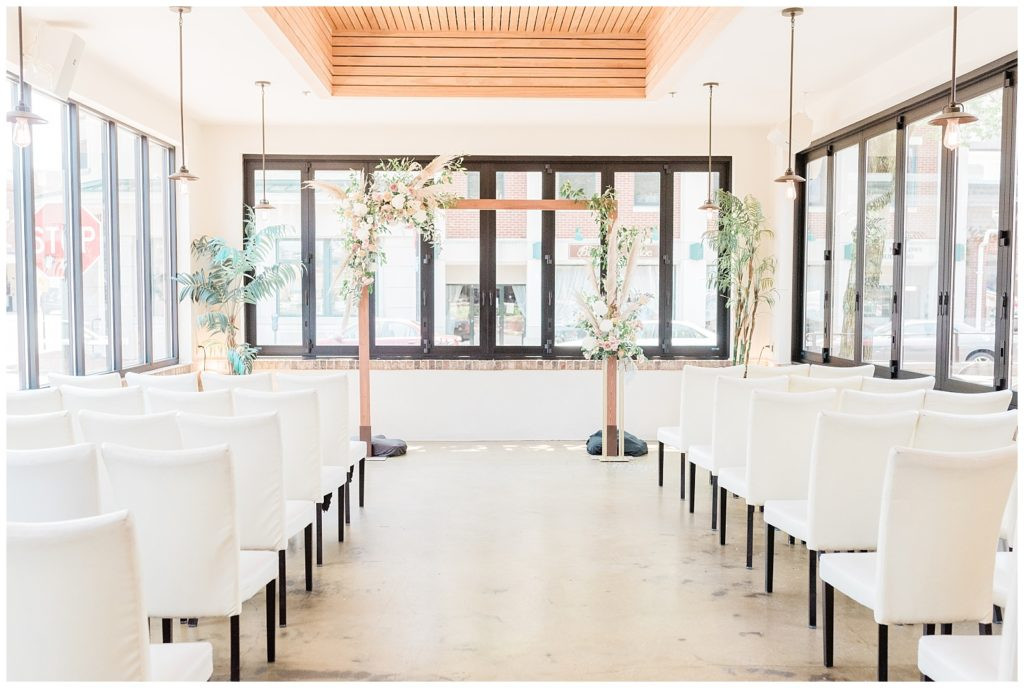 Wedding ceremony setup at Teak in Red Bank, NJ, ready for guests.