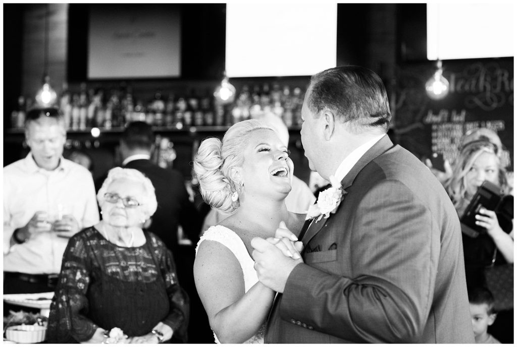 Bride and groom's first dance at their wedding reception at Teak Red Bank, NJ.