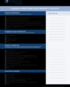 Financial Information Checklist